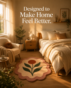 Bloom Flower Tufted Rug | Premium Plush Floral Accent Rug | Soft Decorative Rug