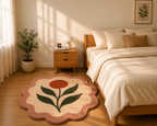 Bloom Flower Tufted Rug | Premium Plush Floral Accent Rug | Soft Decorative Rug