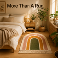 Rainbow Arch Tufted Rug | Soft Plush Boho Bedroom Rug | Premium Scandinavian Home Decor