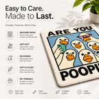 "Are You Pooping?" Funny Bathroom Rug – Premium Plush Anti-Slip Bath Mat | Soft & Washable