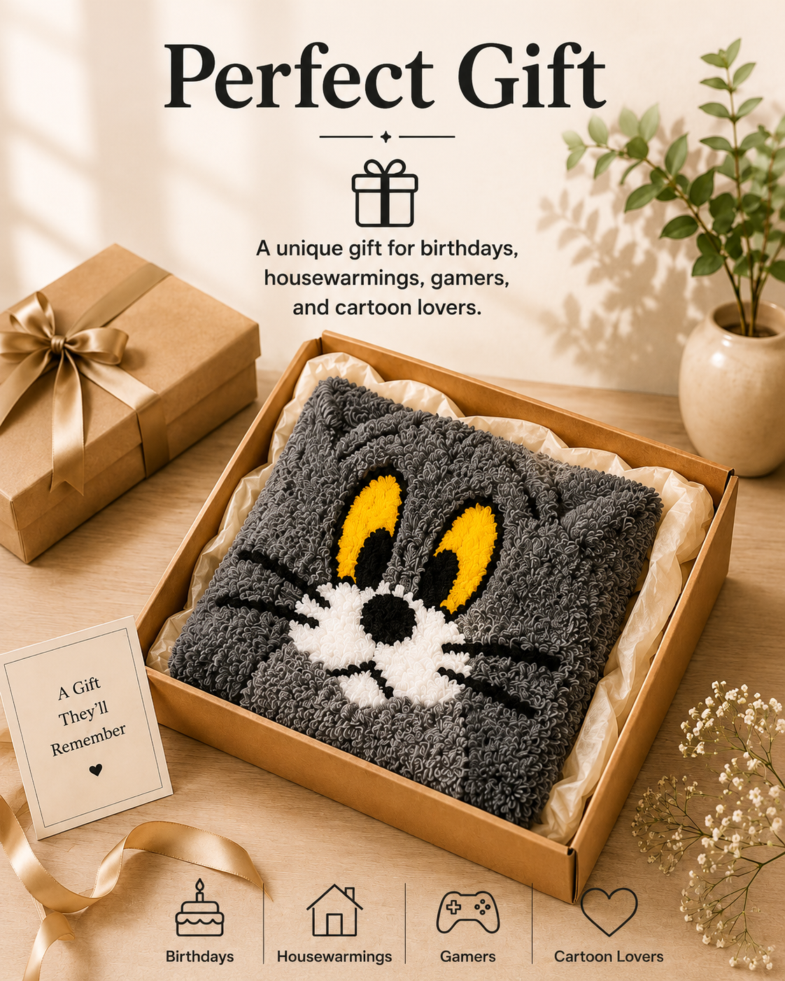 A unique gift for birthdays, housewarmings, gamers, and cartoon lovers.