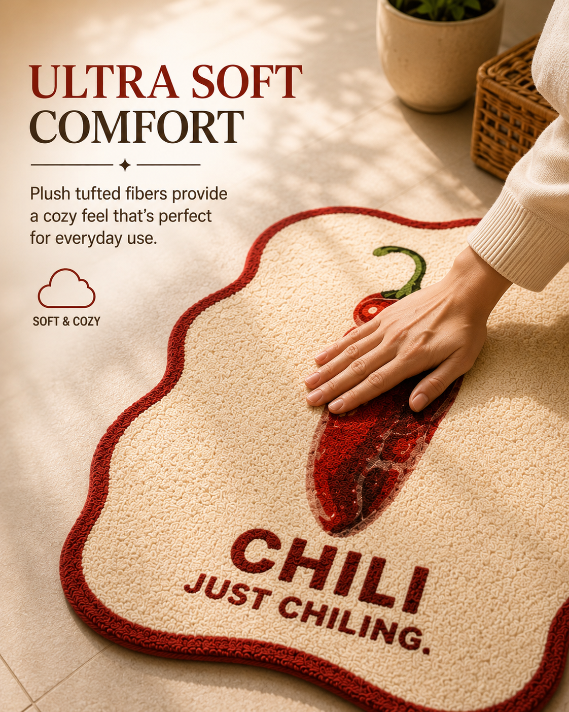 Plush tufted fibers provide a cozy feel that's perfect for everyday use.