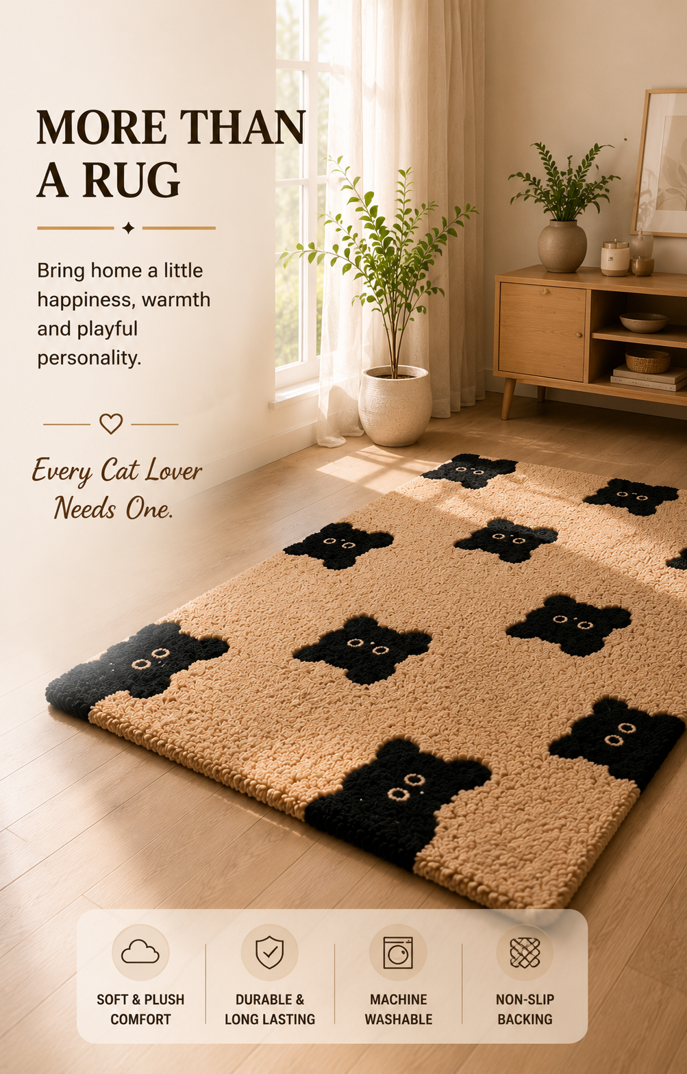 A cozy accent piece that adds warmth, comfort, and playful personality to your home.
