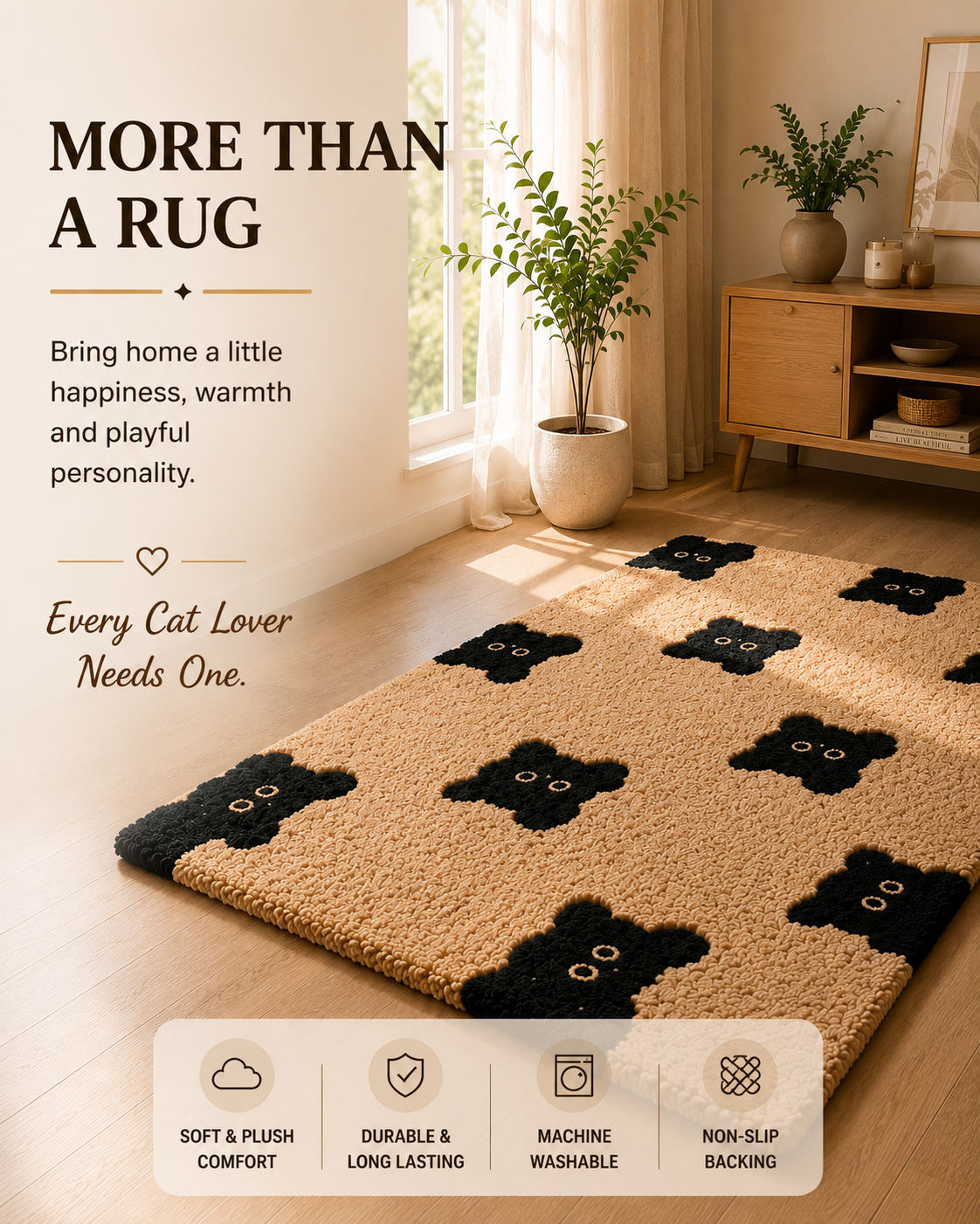 A cozy accent piece that adds warmth, comfort, and playful personality to your home.