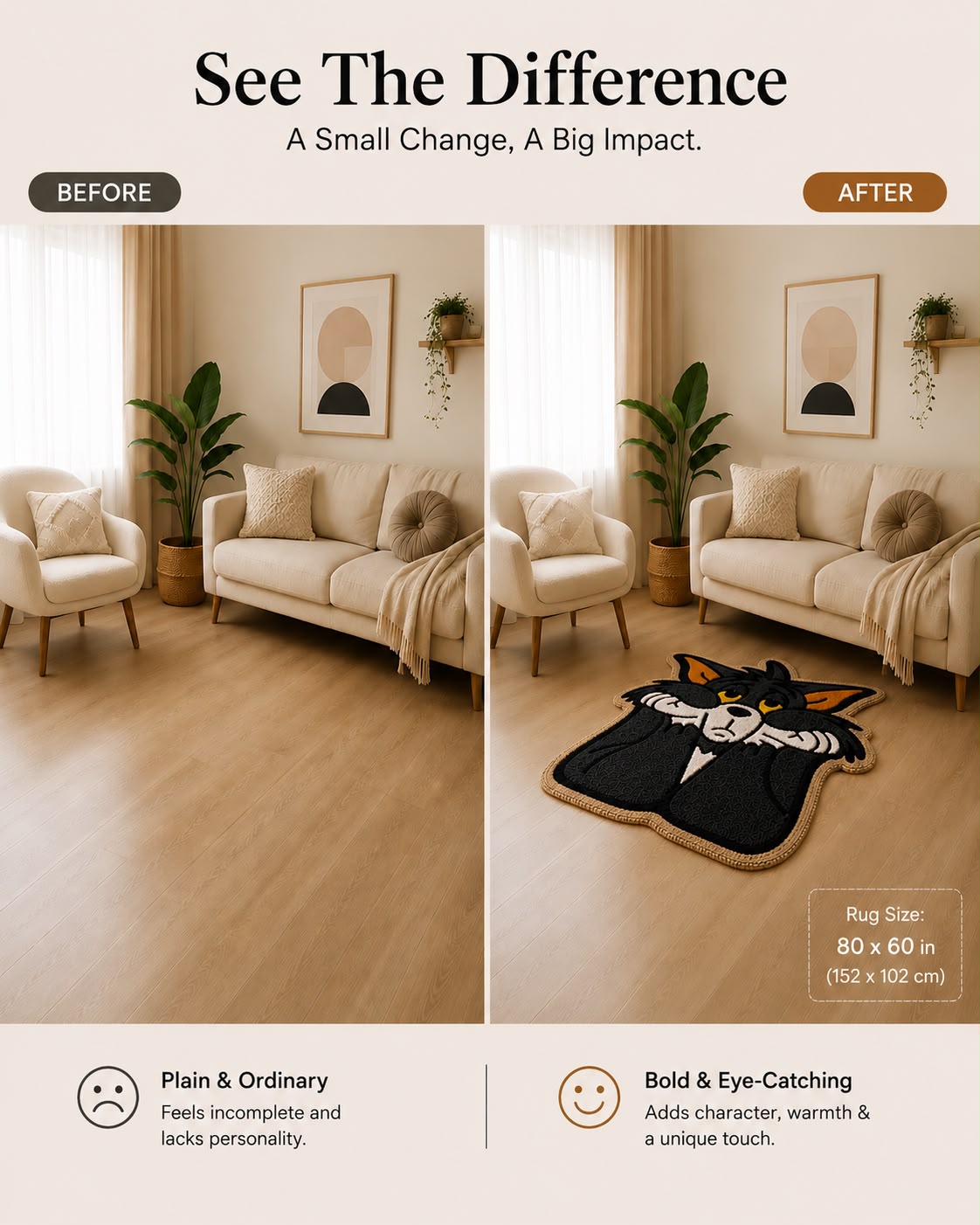 Tom Tufted Rug | Premium Plush Cartoon Rug | Soft Statement Wall & Floor Decor
