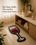 Wine Glass Tufted Rug | Premium Plush Statement Rug | Modern Bar & Kitchen Decor