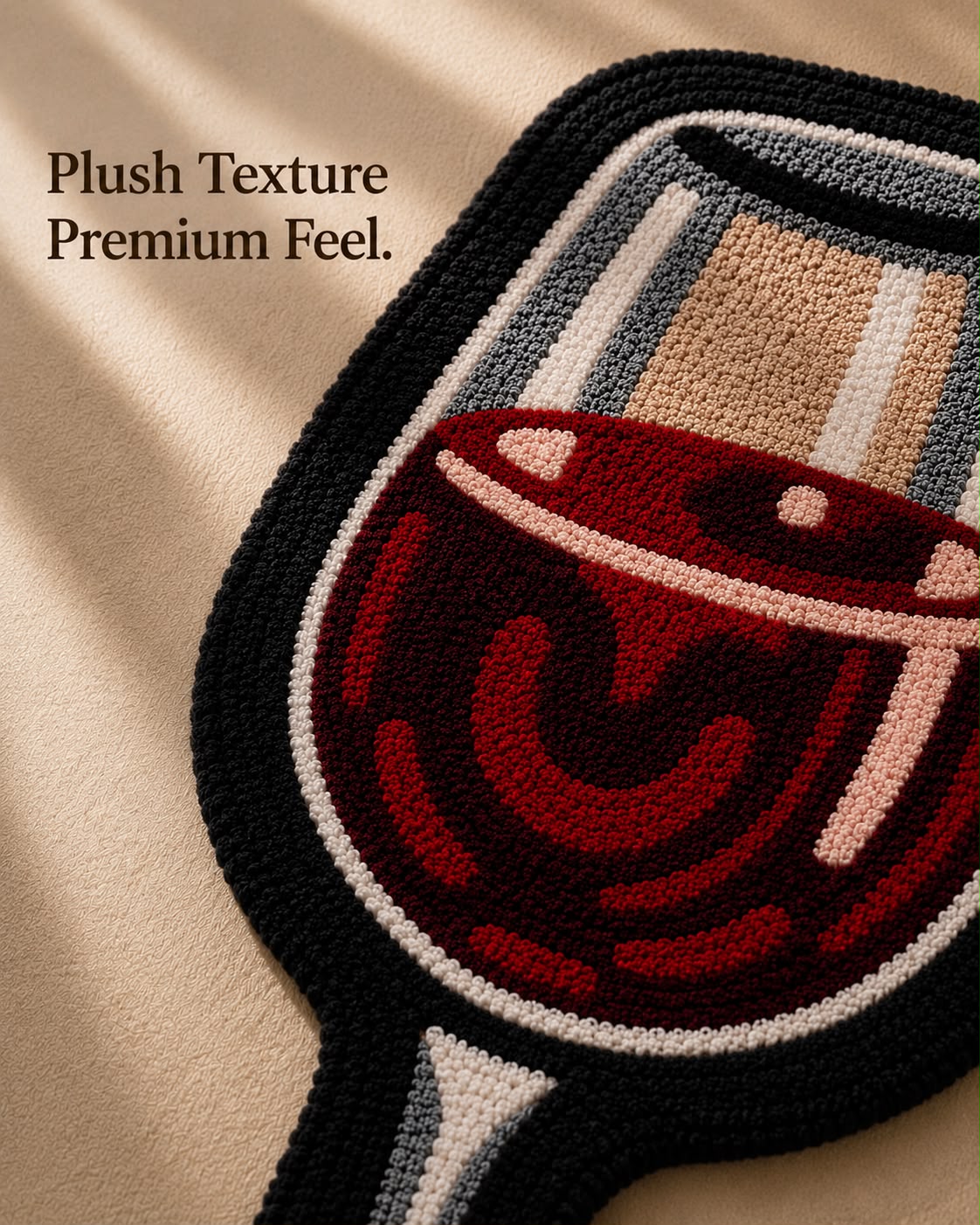 Wine Glass Tufted Rug | Premium Plush Statement Rug | Modern Bar & Kitchen Decor