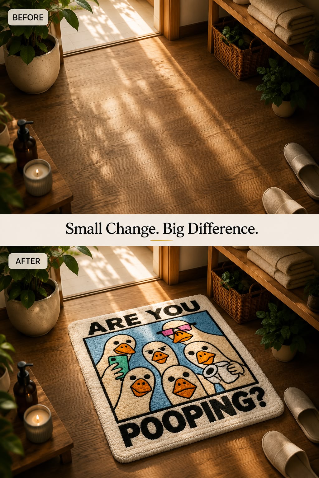 "Are You Pooping?" Funny Bathroom Rug – Premium Plush Anti-Slip Bath Mat | Soft & Washable