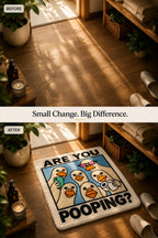 "Are You Pooping?" Funny Bathroom Rug – Premium Plush Anti-Slip Bath Mat | Soft & Washable