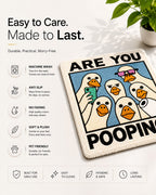 "Are You Pooping?" Funny Bathroom Rug – Premium Plush Anti-Slip Bath Mat | Soft & Washable