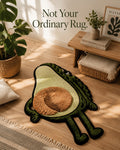Avocado Tufted Rug | Cute Plush Cartoon Floor Mat | Soft Play Rug for Kids & Modern Homes