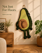 Avocado Tufted Rug | Cute Plush Cartoon Floor Mat | Soft Play Rug for Kids & Modern Homes