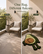 Avocado Tufted Rug | Cute Plush Cartoon Floor Mat | Soft Play Rug for Kids & Modern Homes