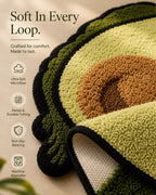 Avocado Tufted Rug | Cute Plush Cartoon Floor Mat | Soft Play Rug for Kids & Modern Homes