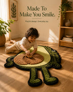 Avocado Tufted Rug | Cute Plush Cartoon Floor Mat | Soft Play Rug for Kids & Modern Homes