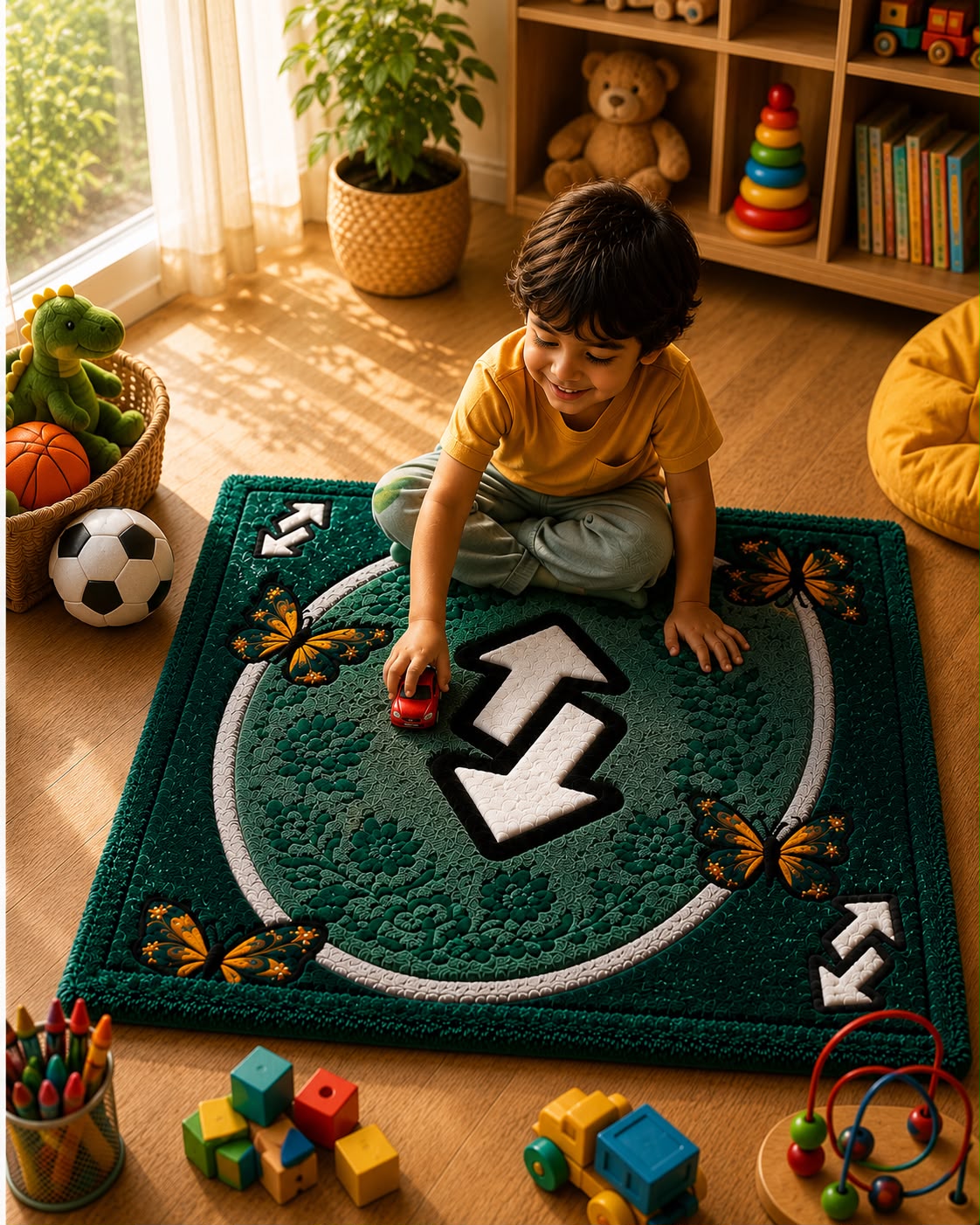 Butterfly Arrow Tufted Doormat | Premium Plush Entrance Rug | Modern Statement Door Mat