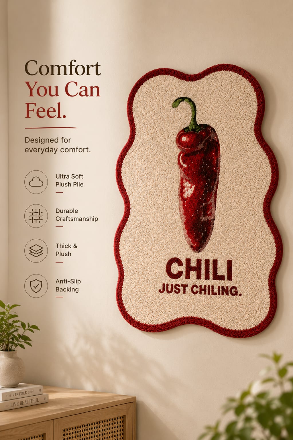 Bring the Heat. Keep the Comfort with our "Chilly" Tufted Rug