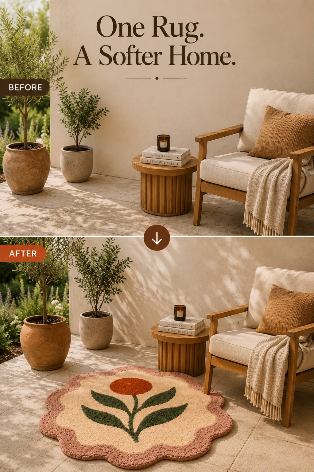 Bloom Flower Tufted Rug | Premium Plush Floral Accent Rug | Soft Decorative Rug