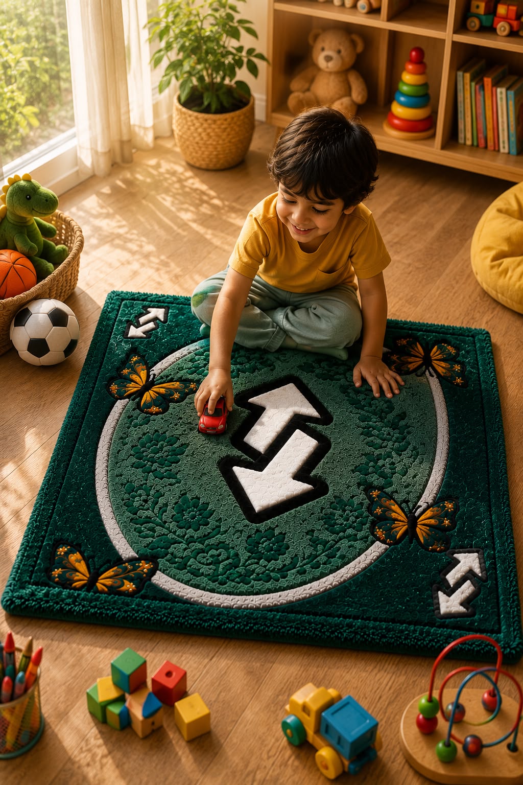 Butterfly Arrow Tufted Doormat | Premium Plush Entrance Rug | Modern Statement Door Mat