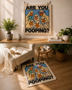 "Are You Pooping?" Funny Bathroom Rug – Premium Plush Anti-Slip Bath Mat | Soft & Washable