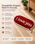 Love You Tufted Runner Rug | Soft Plush Statement Rug | Modern Bedroom & Hallway Decor