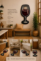 Wine Glass Tufted Rug | Premium Plush Statement Rug | Modern Bar & Kitchen Decor