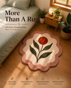 Bloom Flower Tufted Rug | Premium Plush Floral Accent Rug | Soft Decorative Rug