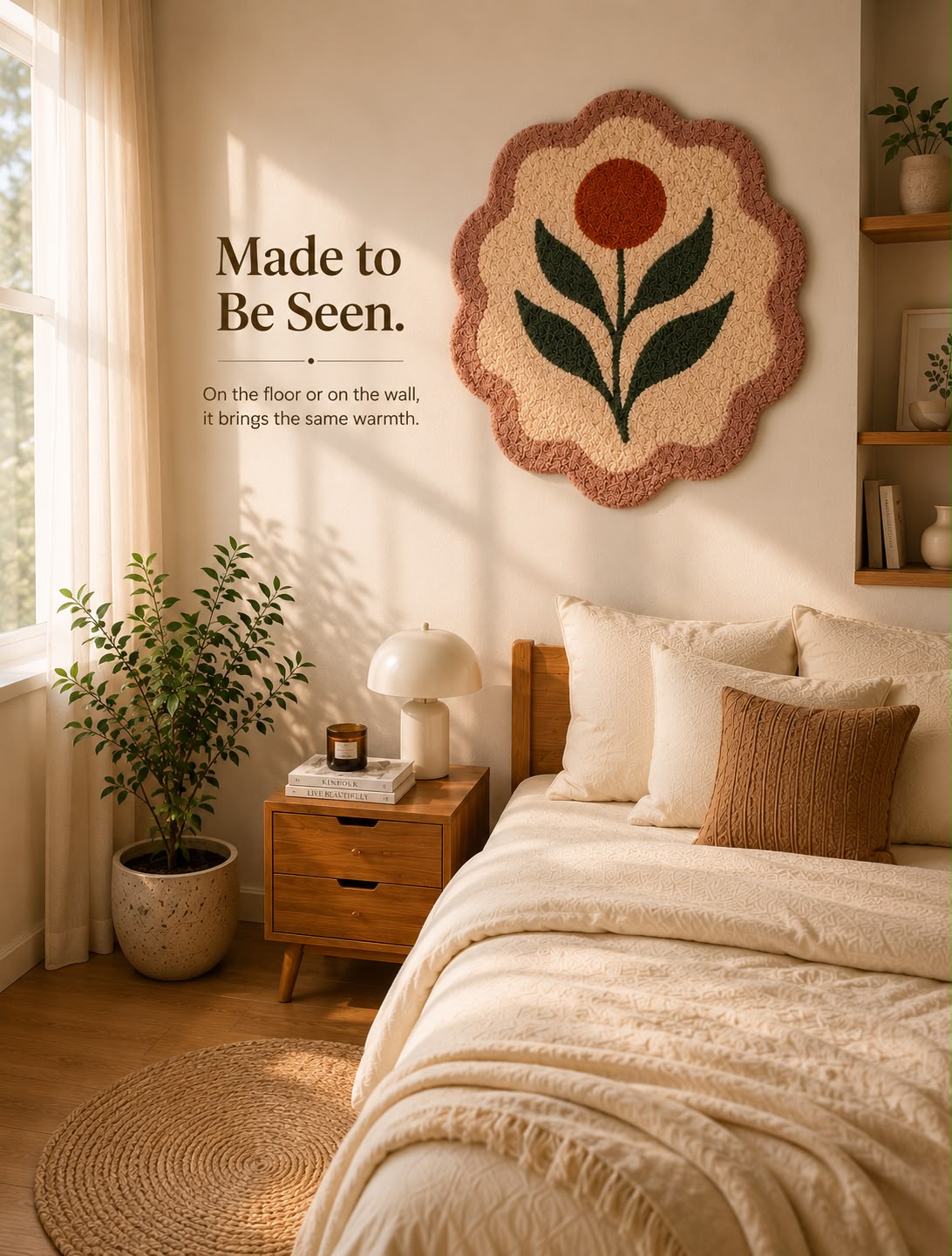 Bloom Flower Tufted Rug | Premium Plush Floral Accent Rug | Soft Decorative Rug